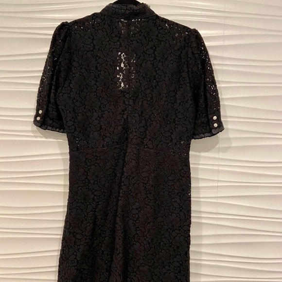 Zara NWT Luxury Party Festive Wedding Holiday black lace dress w/jewel buttons - Picture 7 of 9